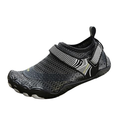 KKvoPiQ Leichte Badeschuhe für Damen und Herren, Tauch- und Strandschuhe, Outdoor-Barfuß-Tauchschuhe, Schwimmen, Waten, Strandschuhe, Regenstiefel Schuhe Damen Sneaker Schwarz Elegant (Black, 37) von KKvoPiQ