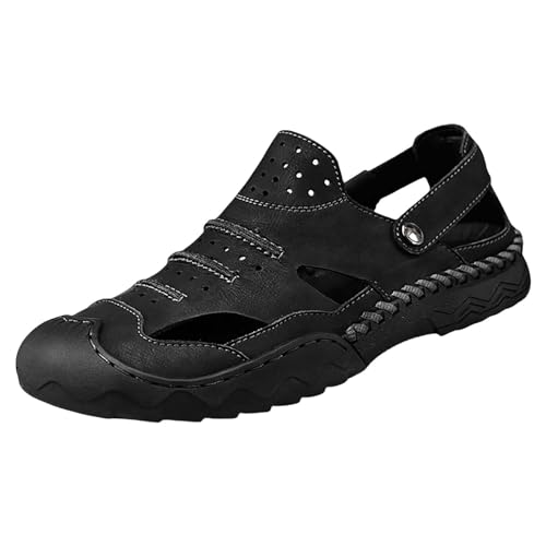 KKvoPiQ Sandalen Herren 41 Mesh Schuhe Atmungsaktiv Outdoor Weiche Unterseite Rutschfeste Freizeit Reise Wanderschuhe Herren Schuhe Winter Stiefelette (Black, 39) von KKvoPiQ