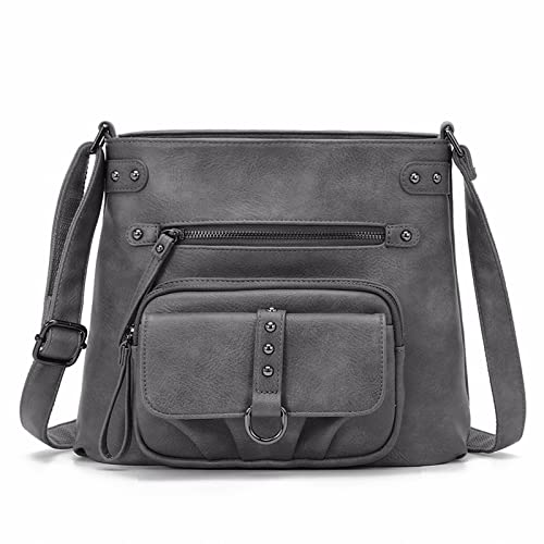 KL928 Crossbody-Taschen für Damen, Schultertasche, mehrere Taschen, weiches PU-Leder, Geldbörse und Handtaschen, 420#Grau von KL928