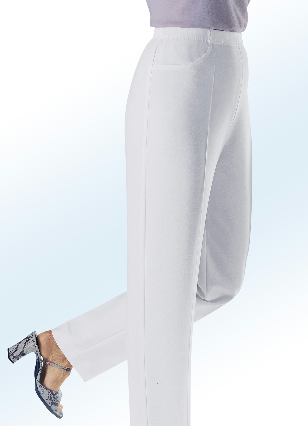 Hose mit praktischen Seitentaschen in 9 Farben, Weiss, Größe 50 von KLAUS MODELLE