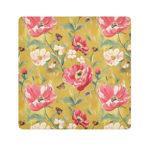 KLL Magische Make-up-Tasche, Motiv: Frühlingsblumen, Pfingstrosen, Dianthus, Schmetterlinge, Gold, Magie, Make-up, Organizer, Verpackung, Kameralinse, Tuch für Organisation, Frühlingsblumen, KLL Magische Make-up-Tasche, Motiv: Frühlingsblumen, Pfingstrosen, Dianthus, Schmetterlinge, Gold, Magie, Make-up, Organizer, Verpackung, Kameralinse, Tuch für Organisation, Frühlingsblumen, von KLL