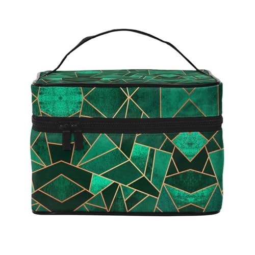 Reise-Kosmetiktasche, schwarz und goldfarben, geometrische Form, Reise-Kosmetiktasche, Kosmetik-Werkzeugkasten, Kosmetik-Organizer, Schwarz , Einheitsgröße Reise-Kosmetiktasche, schwarz und goldfarben, geometrische Form, Reise-Kosmetiktasche, Kosmetik-Werkzeugkasten, Kosmetik-Organizer, Schwarz , Einheitsgröße von KLMELLMDE
