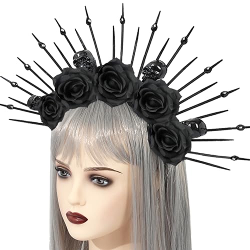 Braut Blumen Stirnbänder Blumen Stirnbänder Frauen Blumengirlanden Haar Totenkopf Braut Für Halloween Blumen Stirnbänder Bulk von KLOVA