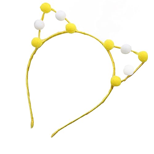 KLOVA Kinder Cartoon Katze Ohr Form Stirnband mit Pompons Dekors Haar Hoop Karneval Aufführungen Live Broadcast Kopfschmuck von KLOVA