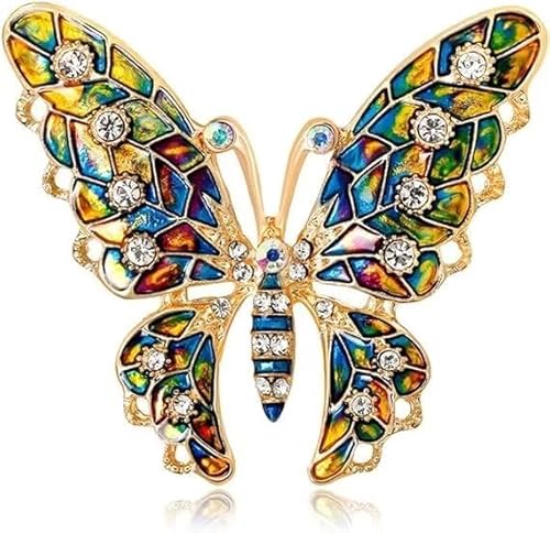 Bunte Schmetterling Brosche Pin Elegante Strass Insekten Brosche Damen Korsage Schal Kleidung Accessoires von KLUFO
