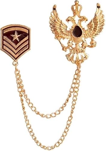 Eagle Shield Kettenbrosche, Kreative Brosche, Temperament Kleidung Zubehör, Schmuck Geschenke für Frauen Männer von KLUFO