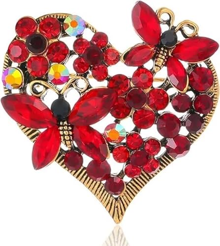 Gorgeous Butterfly Heart Brooch Frauen Mantel Jacke Kleid Hut Schal Schal Brosche Pins Abzeichen Zubehör Schmuck Geschenke von KLUFO