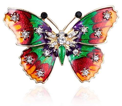 Gorgeous Crystal Rhinestone Butterfly Brosche Damen Mantel Jacke Kleid Hut Schal Schal Brosche Pin Abzeichen Zubehör Schmuck Geschenke von KLUFO