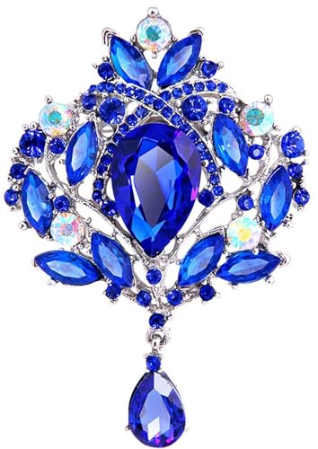 Kristall Brosche Strass Blume Damen Brosche glänzend Wasser Tropfen Brosche Pin Anhänger Schmuck Temperament Schmuck Geschenk für Mädchen Damen von KLUFO