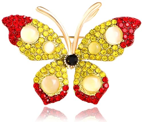 Kristall Schmetterling Brosche Strass Schmetterling Brosche Funkelnd Elegant Schmetterling Schmuck Pin Kleid Tasche Dekoration Zubehör Party Brosche Charming Schmuck Geschenk Für Frauen Mädchen von KLUFO