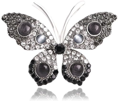 Kristall Schmetterling Brosche Strass Schmetterling Brosche Funkelnd Elegant Schmetterling Schmuck Pin Kleid Tasche Dekoration Zubehör Party Brosche Charming Schmuck Geschenk Für Frauen Mädchen von KLUFO