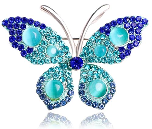 Kristall Schmetterling Brosche Strass Schmetterling Brosche Funkelnd Elegant Schmetterling Schmuck Pin Kleid Tasche Dekoration Zubehör Party Brosche Charming Schmuck Geschenk Für Frauen Mädchen von KLUFO