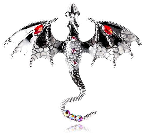 Strass Drachen Brosche Damen Brosche Pin Pin elegante Brosche Strass Kristall Brosche Damen bunte Drachen Kristall Brosche Vintage Strass Fliegender Drache Brosche Damen Herrenschmuck von KLUFO