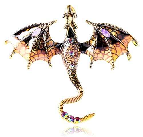 Strass Drachen Brosche Damen Brosche Pin Pin elegante Brosche Strass Kristall Brosche Damen bunte Drachen Kristall Brosche Vintage Strass Fliegender Drache Brosche Damen Herrenschmuck von KLUFO