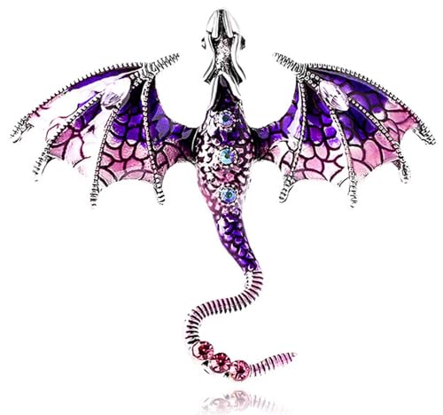 Strass Drachen Brosche Damen Brosche Pin Pin elegante Brosche Strass Kristall Brosche Damen bunte Drachen Kristall Brosche Vintage Strass Fliegender Drache Brosche Damen Herrenschmuck von KLUFO