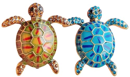 Strass Schildkröte Brosche Damen Herren Niedliche Tier Brosche Pins Strass Schildkröte Tier Brosche Pins Schmuck Geschenke von KLUFO