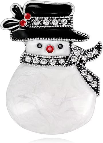 Weihnachten Kristall Schneemann Brosche, einfach und niedlich Cartoon Öl Tropfen Korsage, Mode Damen Legierung Diamant Pin, Vintage Anti-Fade-Pullover Brosche von KLUFO