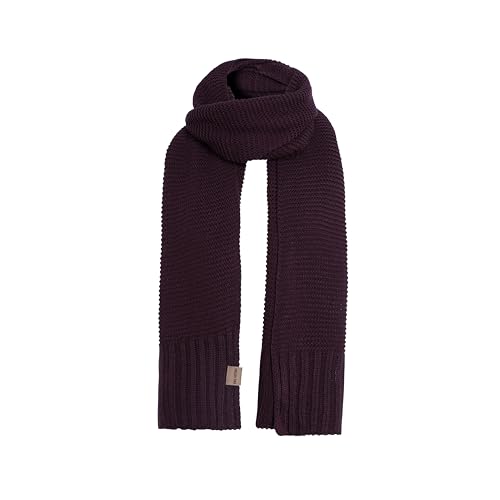 KNIT FACTORY - Jamie Schal - gewalkter Wolle Strickschal - 2m lange Winterschal für Damen und Herren - Aubergine - 200x45 cm von KNIT FACTORY