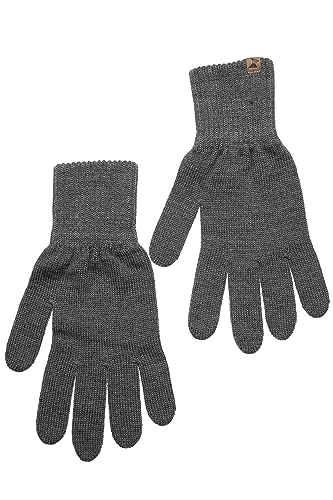 KNITAS Gestrickte Fingerhandschuhe aus Merino Wolle für Damen Herren Jugend I Warme Winterhandschuhe I Bequeme Weiche Unisex Handschuhe in der Farbe Grau - Größe 10 von KNITAS
