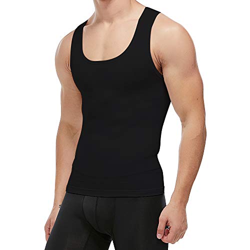 KOCLES Figurformendes Kompressions-Tanktop für Herren, figurformend, schwarz, Groß von KOCLES