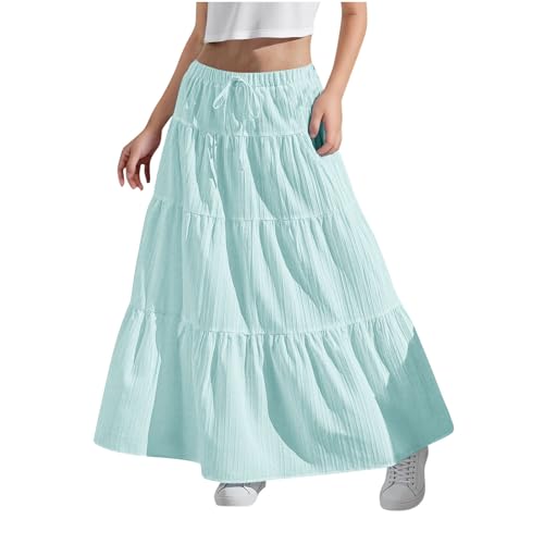 KODMNSW Maxirock Teenager Mädchen Langer Rock Faltenrock mit Fliege Maxi Skirt Elastischer Bund Breitersaum Röcke Lang Sommer Leichte Kinder Tellerrock Strandrock Sommerrock Blitzangebote Blau 160 KODMNSW Maxirock Teenager Mädchen Langer Rock Faltenrock mit Fliege Maxi Skirt Elastischer Bund Breitersaum Röcke Lang Sommer Leichte Kinder Tellerrock Strandrock Sommerrock Blitzangebote Blau 160 von KODMNSW