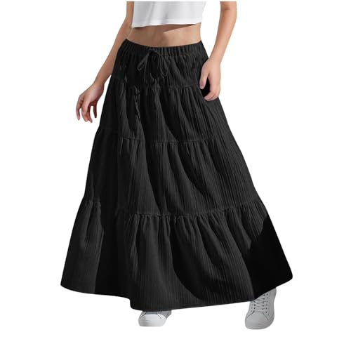 KODMNSW Maxirock Teenager Mädchen Langer Rock Faltenrock mit Fliege Maxi Skirt Elastischer Bund Breitersaum Röcke Lang Sommer Leichte Kinder Tellerrock Strandrock Sommerrock Sale Angebote Schwarz 160 KODMNSW Maxirock Teenager Mädchen Langer Rock Faltenrock mit Fliege Maxi Skirt Elastischer Bund Breitersaum Röcke Lang Sommer Leichte Kinder Tellerrock Strandrock Sommerrock Sale Angebote Schwarz 160 von KODMNSW