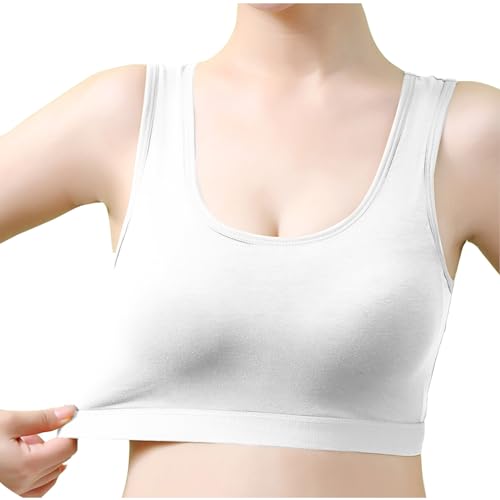KODMNSW Sport BH Damen Baumwolle Ohne Bügel Sport Bra Gepolstert Sport Tank Top Kontrastierende Comfit Breathable Bustier für Yoga Fitness Lauf Joggen Büstenhalter Weiß M KODMNSW Sport BH Damen Baumwolle Ohne Bügel Sport Bra Gepolstert Sport Tank Top Kontrastierende Comfit Breathable Bustier für Yoga Fitness Lauf Joggen Büstenhalter Weiß M von KODMNSW