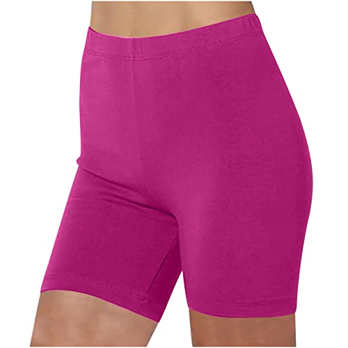 KOG Angebote Damen Shorts Kurze Leggings High Waist Baumwolle Sommer Hosen Radlerhose Kurze Sporthose Blickdicht Sportshorts Trainingshose Gym Shorts Yoga Shorts Unterhosen Gutscheine Heißes Rosa XL von KOG