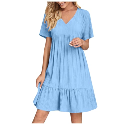 KOG Damen Sommerkleider Sommerkleid 2025 Hawaiikleid Einfarbig Frau Sommer Kleidung Amazon Shirtkleid Vintage Frauen Blusenkleider Hemdkleid Baumwolle Hochzeitsgast Kleid Sale Hellblau 3XL KOG Damen Sommerkleider Sommerkleid 2025 Hawaiikleid Einfarbig Frau Sommer Kleidung Amazon Shirtkleid Vintage Frauen Blusenkleider Hemdkleid Baumwolle Hochzeitsgast Kleid Sale Hellblau 3XL von KOG