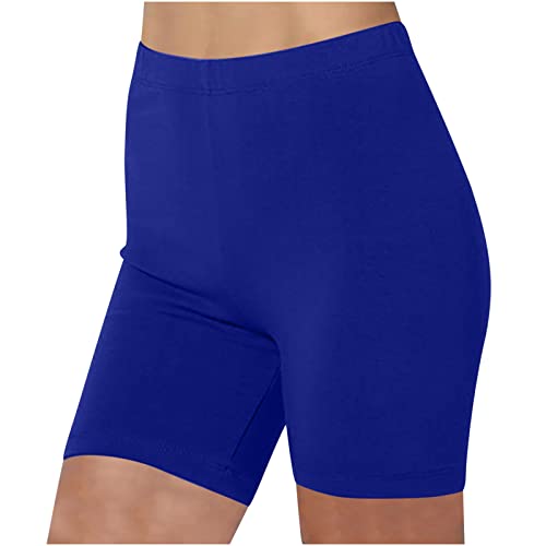 KOG Outlet Amazon Damen Shorts Kurze Leggings High Waist Baumwolle Sommer Hosen Radlerhose Kurze Sporthose Blickdicht Sportshorts Trainingshose Gym Shorts Yoga Shorts Unterhosen Prime Dunkelblau M von KOG