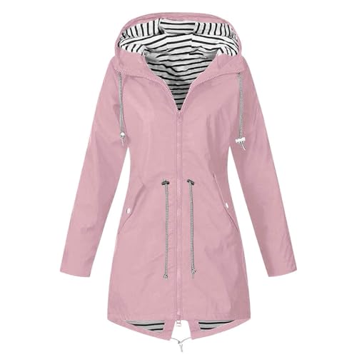 KOG Übergangsjacke Damen Regenjacke Wasserdicht Regenmantel Windbreaker mit Kapuze Fahrradjacke Regencape Regenjacken Windjacke Wanderjacke Outdoor Jacken Blitzangebote Des Tages Rosa XXL KOG Übergangsjacke Damen Regenjacke Wasserdicht Regenmantel Windbreaker mit Kapuze Fahrradjacke Regencape Regenjacken Windjacke Wanderjacke Outdoor Jacken Blitzangebote Des Tages Rosa XXL von KOG