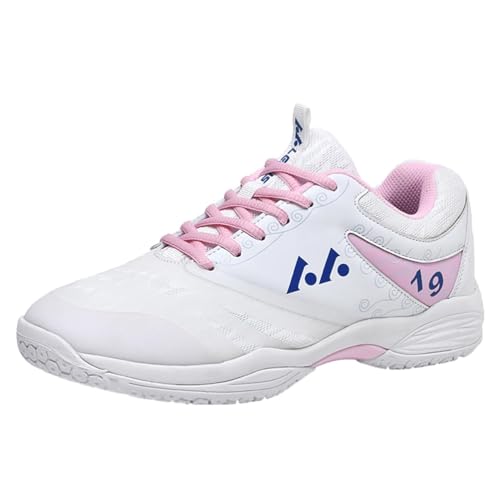 KONJACLY Badminton Tennisschuhe Für Herren Frauen Jugend Hallenplatz Trainingsschuhe Anti-Rutsch Racketball Squash Volleyball Schuhe,Rosa,39 EU von KONJACLY