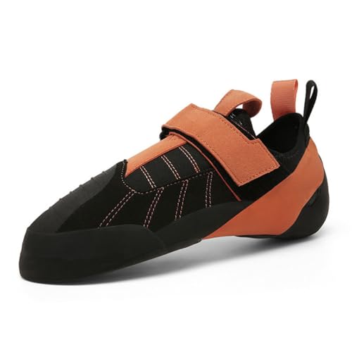 KONJACLY Frauen Männer Kletterschuhe, Jugend Anfänger Casual Klettern Trainingsschuhe Atmungsaktiv Bouldern Sport Gym Schuhe,Orange,42 EU von KONJACLY