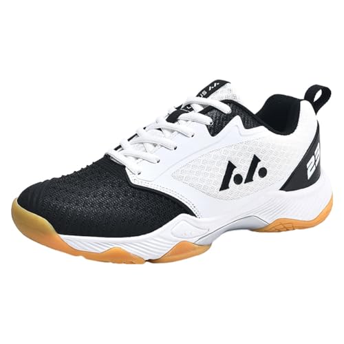 KONJACLY Herren Damen Badminton Tennisschuhe Anti-Rutsch Indoor Court Trainingsschuhe Professionelle Volleyball Squash Racketball Sportschuhe,Schwarz,39 EU von KONJACLY