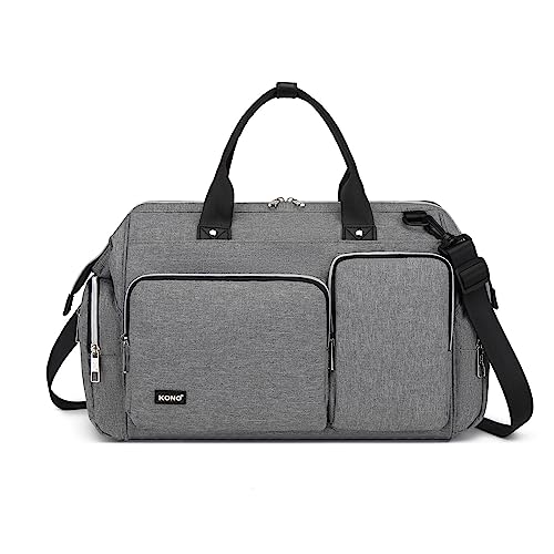 KONO Baby Wickeltasche, Windeltaschen für Mama und Papa, große Reisetasche mit Wickelunterlage(Grau) von KONO