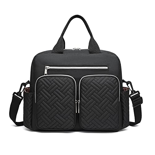 KONO Baby-Wickeltasche, stilvoll, für Mama und Papa, wandelbare Reisetasche mit isolierten Taschen(Schwarz) von KONO
