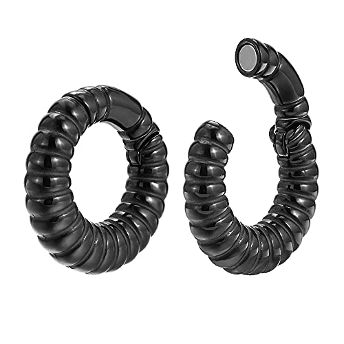 KOOBODY Magnetische Ohrgewichte für gestreckte Ohrmessgeräte 0g (8mm) Edelstahl Ohr schwer baumeln für Frauen Plugs Tunnel Piercing Kit von KOOBODY