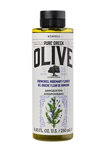 KORRES OLIVE ROSEMARY FLOWER Duschgel für Frauen & Männer, bewahrt die Feuchtigkeit der Haut & reinigt sanft, mit extra nativem Olivenöl, dermatologisch getestet & vegan, 250 ml von KORRES