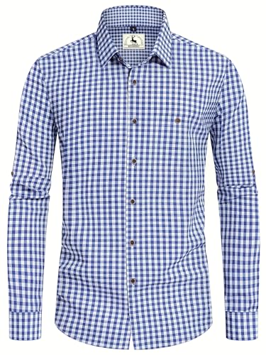 KOSMEEU Trachtenhemd Herren Oktoberfest Hemd Outfit Tracht Kariertes Hemd Blau Trachtenhemden Kurzarm Freizeithemd Langarm Karohemd Baumwolle M KOSMEEU Trachtenhemd Herren Oktoberfest Hemd Outfit Tracht Kariertes Hemd Blau Trachtenhemden Kurzarm Freizeithemd Langarm Karohemd Baumwolle M von KOSMEEU
