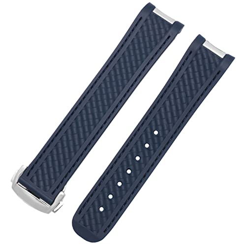 KOSSMA Uhrenarmband aus Gummi für Omega Seamaster 300 AT150 DE VILLE Speedmaster, Silikon-Armband, Ersatzarmband, Uhrenzubehör, 20 mm, Black buckle, Achat von KOSSMA