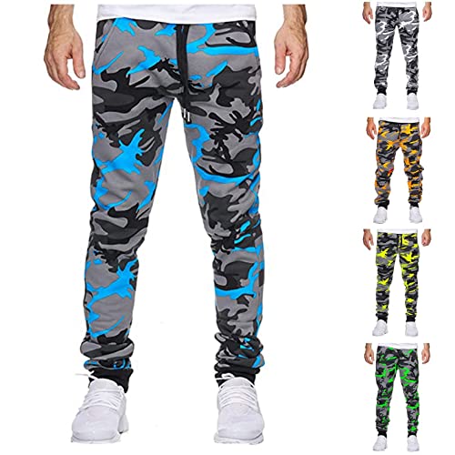 KOUYA Herren Camouflage Cargo Hose Jogginghose Trainingshose Sporthose Jogging Fitness Fitnesshose Sweatpants Einfarbig Jogger Männer Hosen von KOUYA