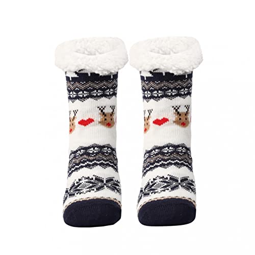 KOUYA Weihnachts Geschenke Kuschelsocken Winter Superweiche Warme Fuzzy Anker Damen Slipper Socken Damen Kuschelig Haussocken Damen mit Teddyfutter und Anti Rutsch Noppen von KOUYA