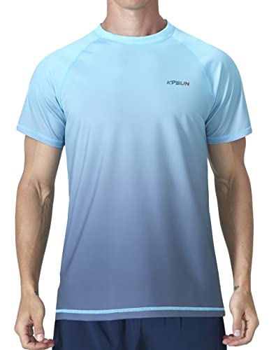 Herren-Bade-Shirt, LSF 50+, Sonnenschutz, schnelltrocknend, LSF, Rashguard, Outdoor, Strand, Angeln, T-Shirt von KPSUN