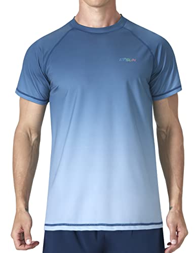 Herren Schwimmshirts Kurzarm Schnell Trocknen UPF 50+ Sonnenschutz Rashguard Strand Angeln T-Shirts von KPSUN