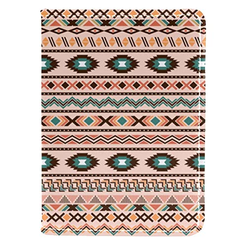 KQNZT Passhülle, Passhülle Kartenfächer, niedliche Passhülle für Damen Herren,Indisches Stammes Streifen Vintages Brown Rosa von KQNZT