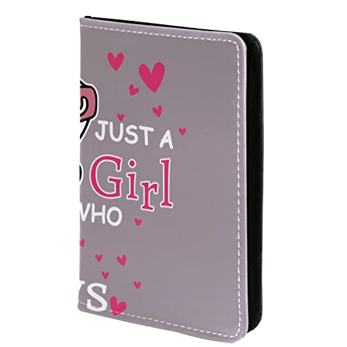 KQNZT Reisepasshülle Brieftasche PU-Leder Kartenetui Reisezubehör für Damen Herren,Gerade EIN Mädchen liebt Kuh Herz Rosa von KQNZT