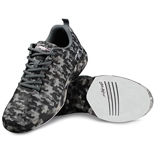 KR Strikeforce Prime Herren Athletic Bowlingschuh mit FlexSlide Technologie und Comfort-Fit Konstruktion, Grau/Camouflage, 45 EU von KR