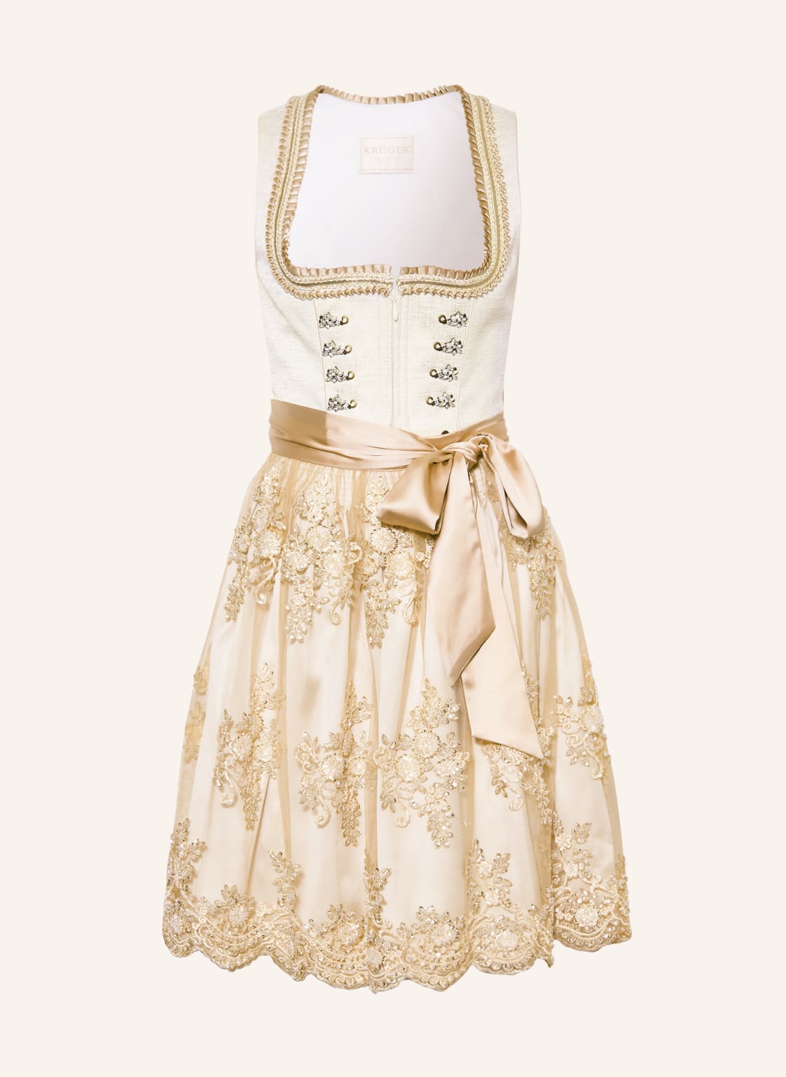 Krüger Dirndl Mit Glitzergarn beige von KRÜGER