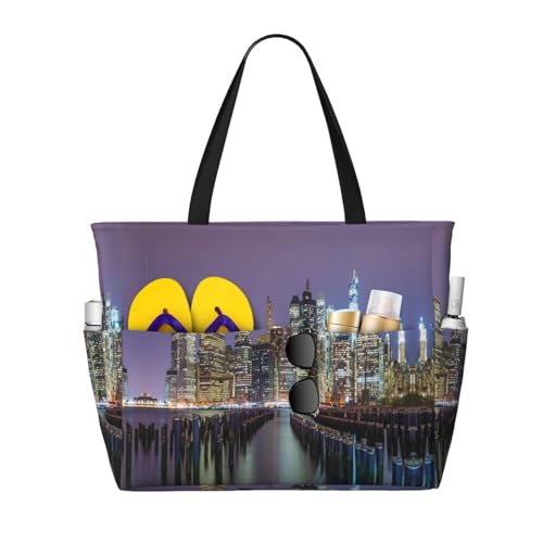 KSEFXXPKA Reisetasche mit Eulen-Motiv, große Kapazität, Strandtasche, Schultertasche, Schultertasche, für Fitnessstudio, Reisen, New York City, Einheitsgröße von KSEFXXPKA