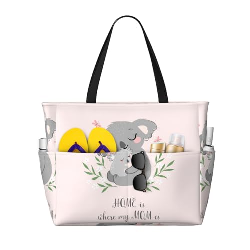 KSEFXXPKA Reisetasche mit Pinguin-Druck, große Kapazität, Strandtasche, Tragetasche, Schultertasche, für Fitnessstudio, Reisen, Süße Koala-Mama, Einheitsgröße von KSEFXXPKA